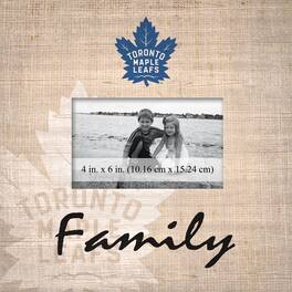 Fan Creations - Toronto Maple Leafs 10'' x 10'' Burlap Pattern Frame - Multicolor
