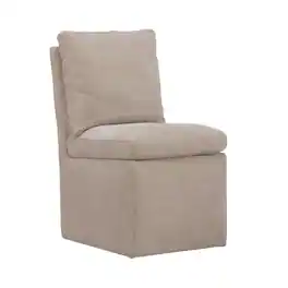 Liberty Furniture Industries - Accent Dining Chair with Castors - Squared Back - Wicker Upholstry - Brown