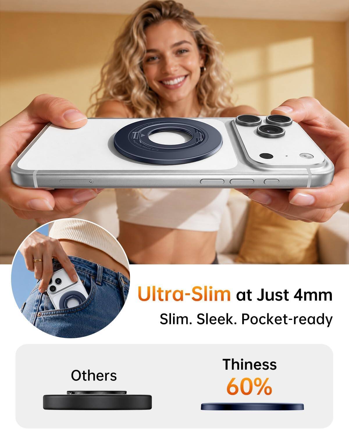 Ultra-Slim at Just 4mm Slim. Sleek. Pocket-ready

Others

Thinness 60%