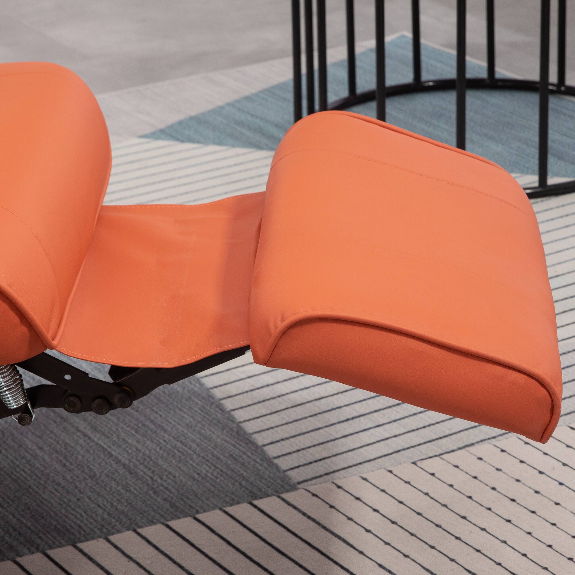 Alt View 8. Homcom - Leather Manual Recliner, Adjustable Swivel Lounge Chair with Footrest - Orange.