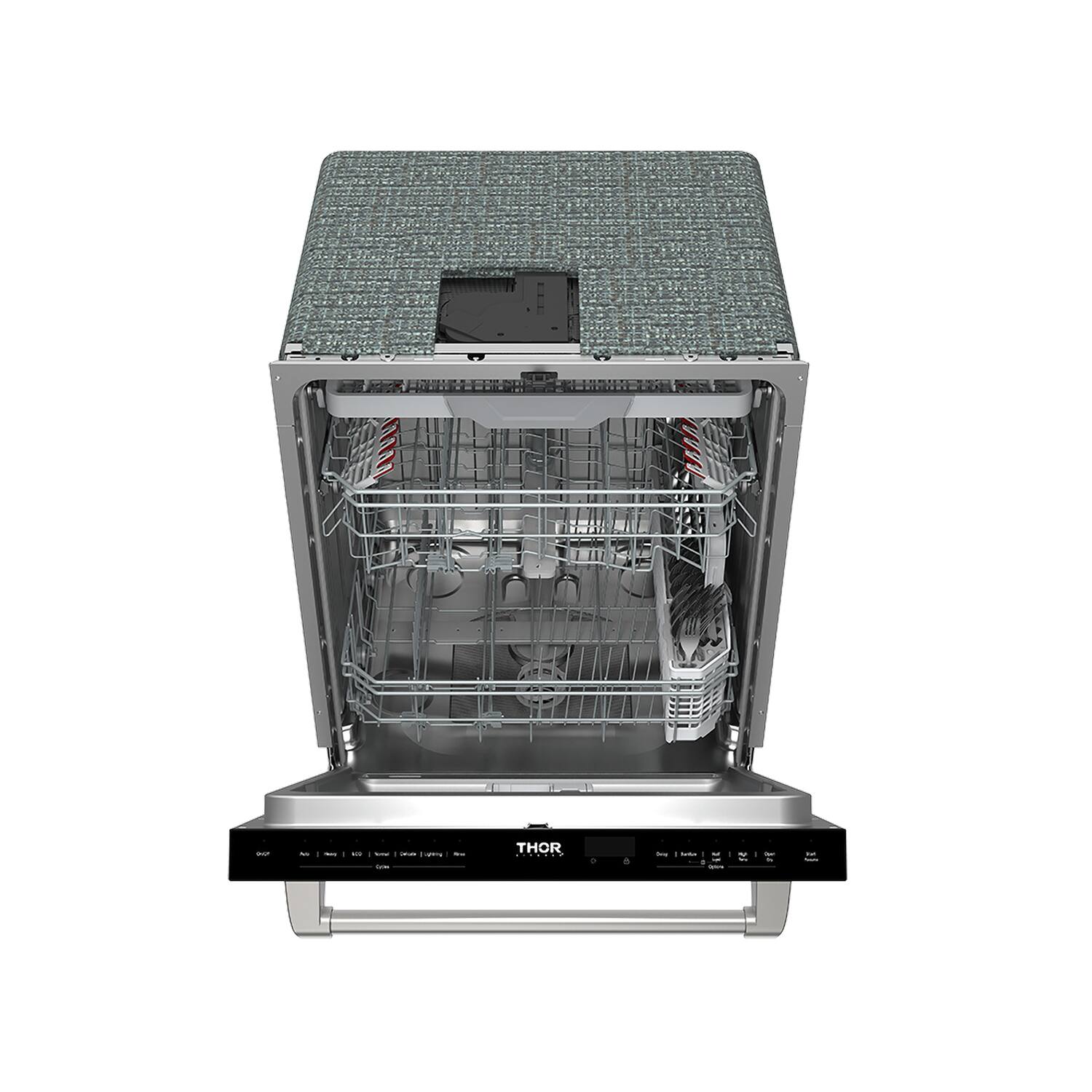 Alt View 2. Thor Kitchen - 24" Top Control Built-In Dishwasher Stainless Steel Tub with 3rd Rack, 47 dBA - Matte White.