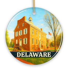 OrnamentallyYou - Historic Delaware Old State House Ornament, Colonial Landmark Christmas Gift Mid-Atlantic Souvenir - Multi-colored
