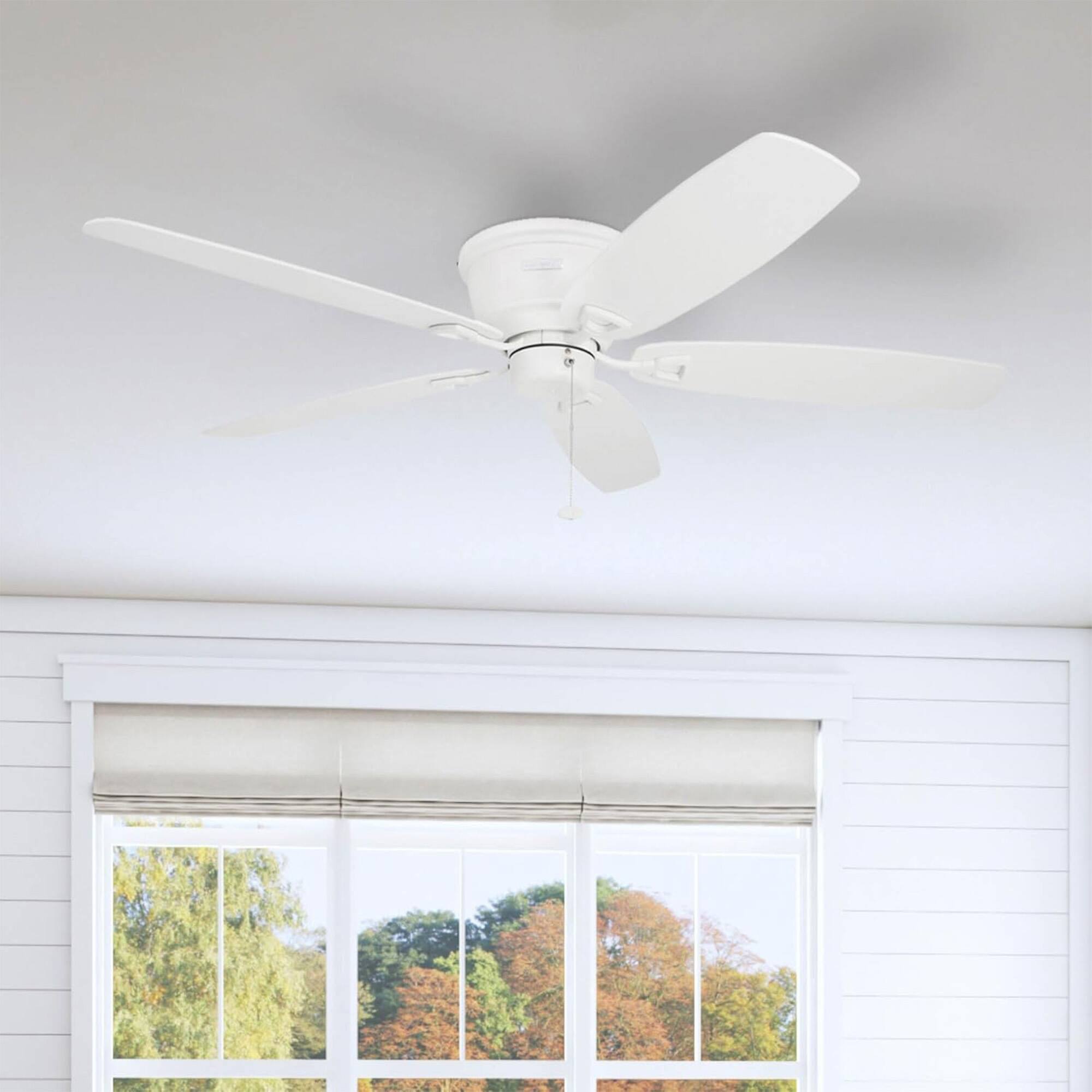 Alt View 6. Honeywell - Honeywell Glen Alden 52" Indoor Ceiling Fan with Pull Chain, No Light, White - White.