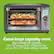 Extra-large capacity oven
Fits a whole 5 lb. chicken, two 12" pizzas, 2 lb. of french fries, or two 9" x 13" pans without handles