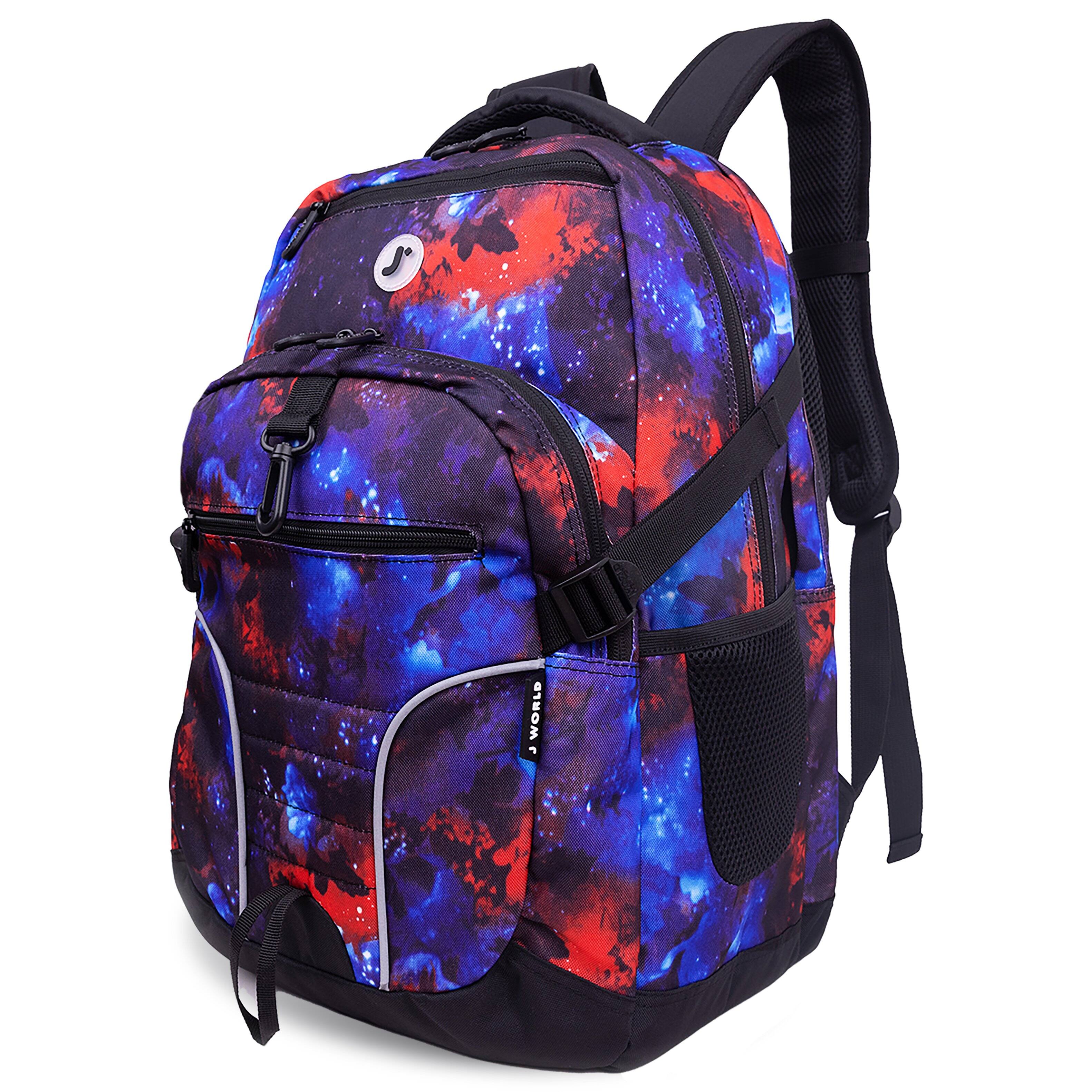Angle. J World - J World Boys and Girls Atom 18.5" Multi-Compartment Laptop Backpack for School and Travel, Galaxy - GALAXY.