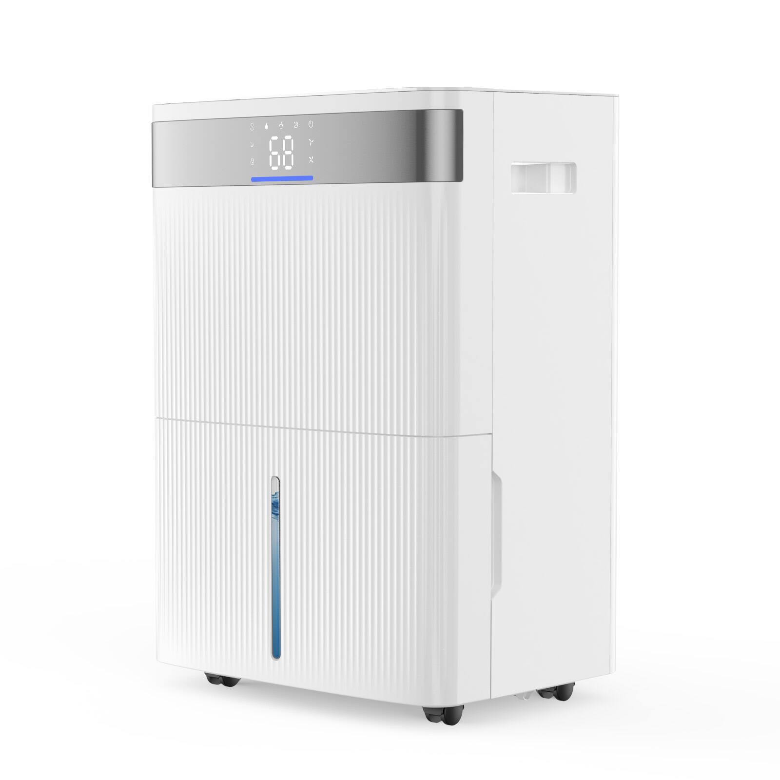 Front. VEVOR - 80 Pints Dehumidifier for Home & Basement, Drain Hose for Commercial & Industrial Use, Smart Humidity Control, Low Noise - White.