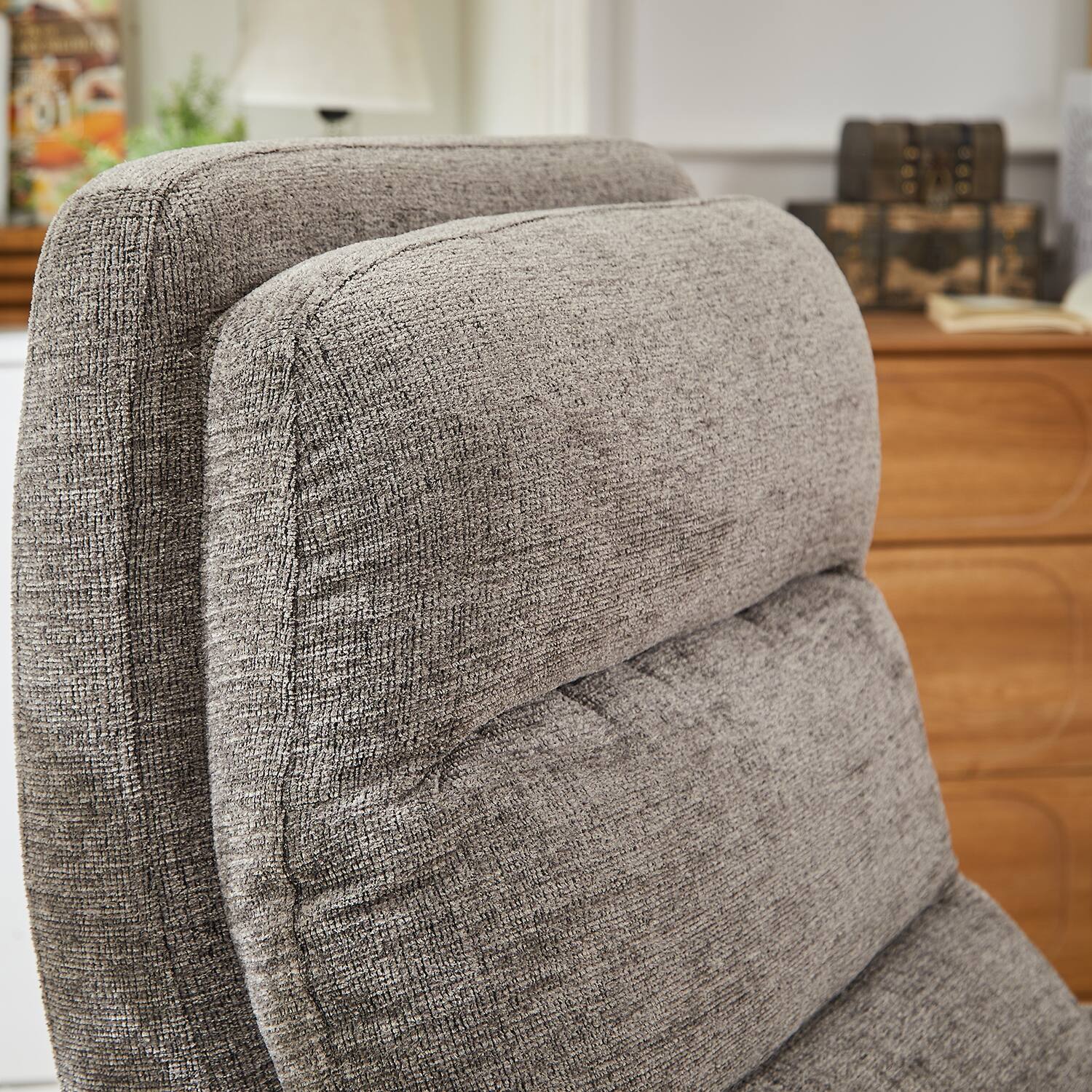 Alt View 3. Bestier - 32" Electric Power Recliner Chair, Modern Reclining Armchair with Adjustable Headrest - Gray.