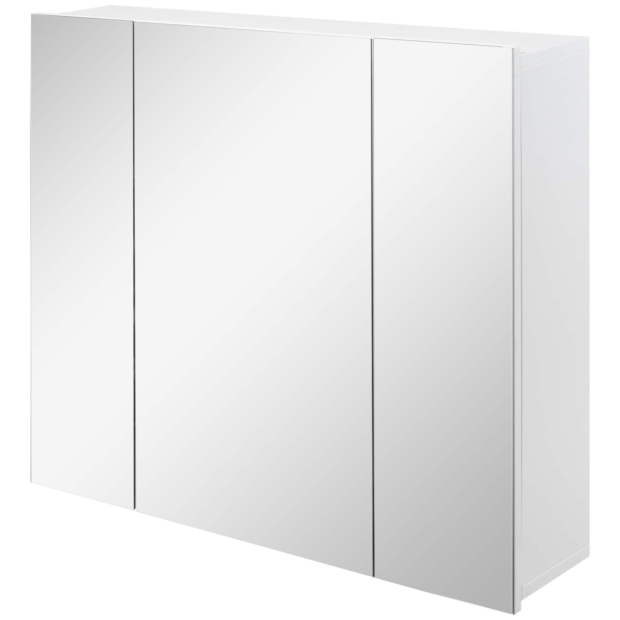 Kleankin - Mounted Mirror Cabinet, Bathroom Medicine Cabinet with Mirror - White