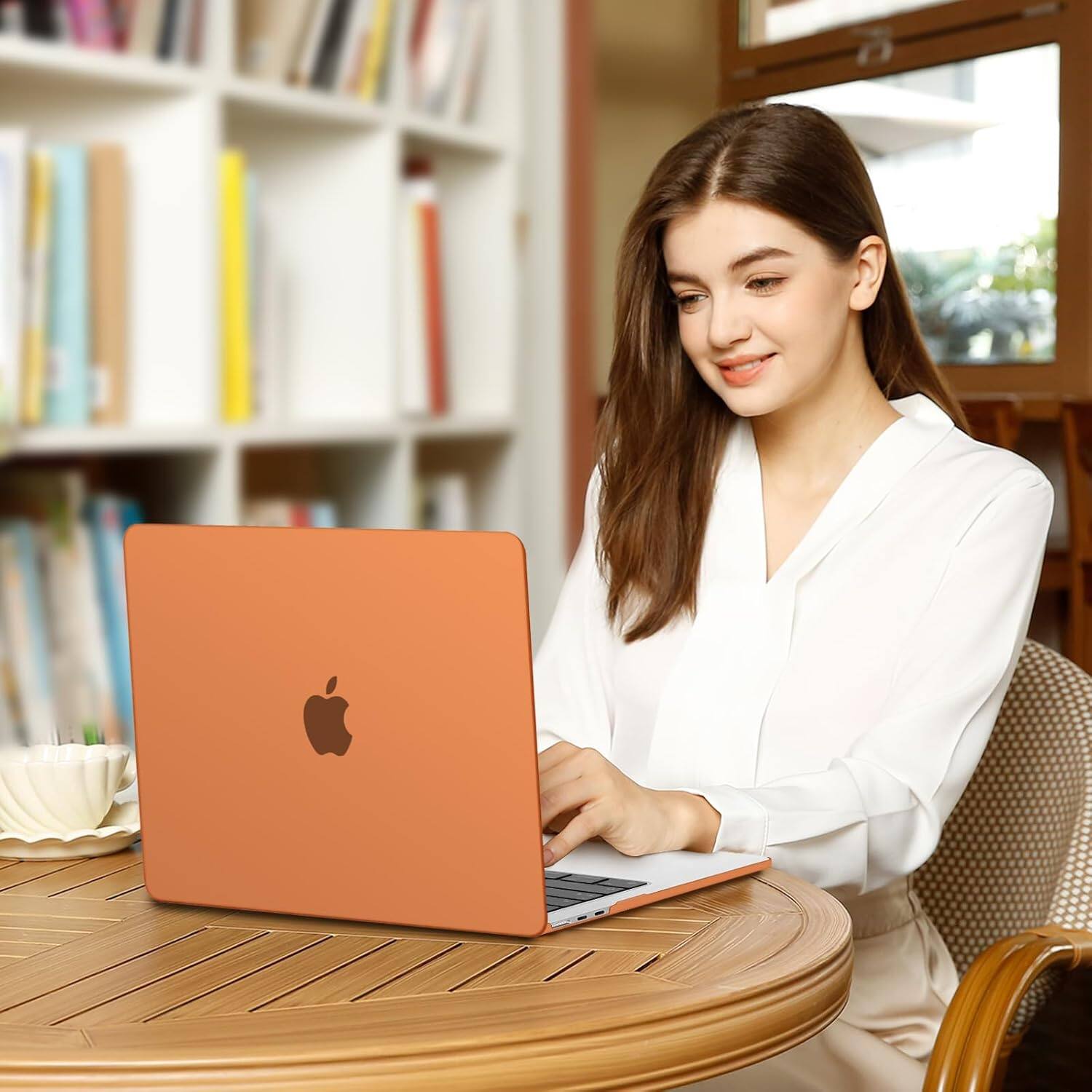 Alt View 2. mosiso - Laptop Case for MacBook Air 13 inch Case M5 A3449 M4 A3240 M3 A3113 M2 A2681 2022-2026 - Cosmic Orange.