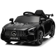 Front. Winado - 12V Ride on Car, Licensed Mercedes Benz AMG GTR Battery Powered Electric Vehicle, w/Parent Remote, Wider Seat, LED Light - Black.