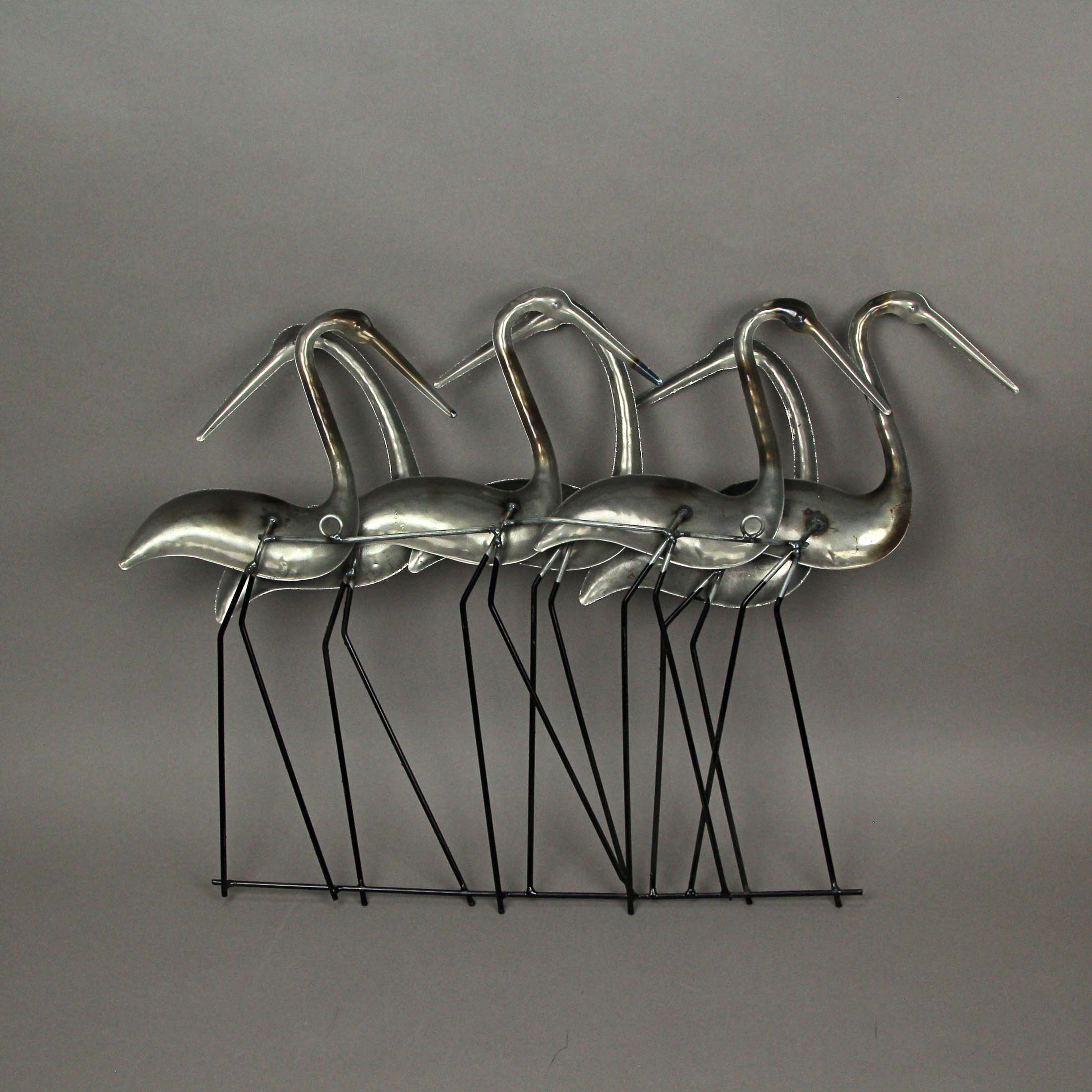 Alt View 2. J.D. Yeatts - Metal Flock Of Coastal Birds Wall Art Sculpture Hanging Ocean Beach Home Decor - Grey.