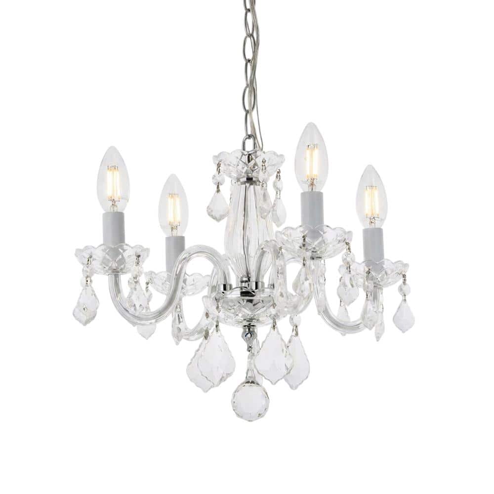 Elegant Lighting - Rococo 4 light Pendant Clear Royal Cut Crystal - Chrome price history on PriceWatchPro