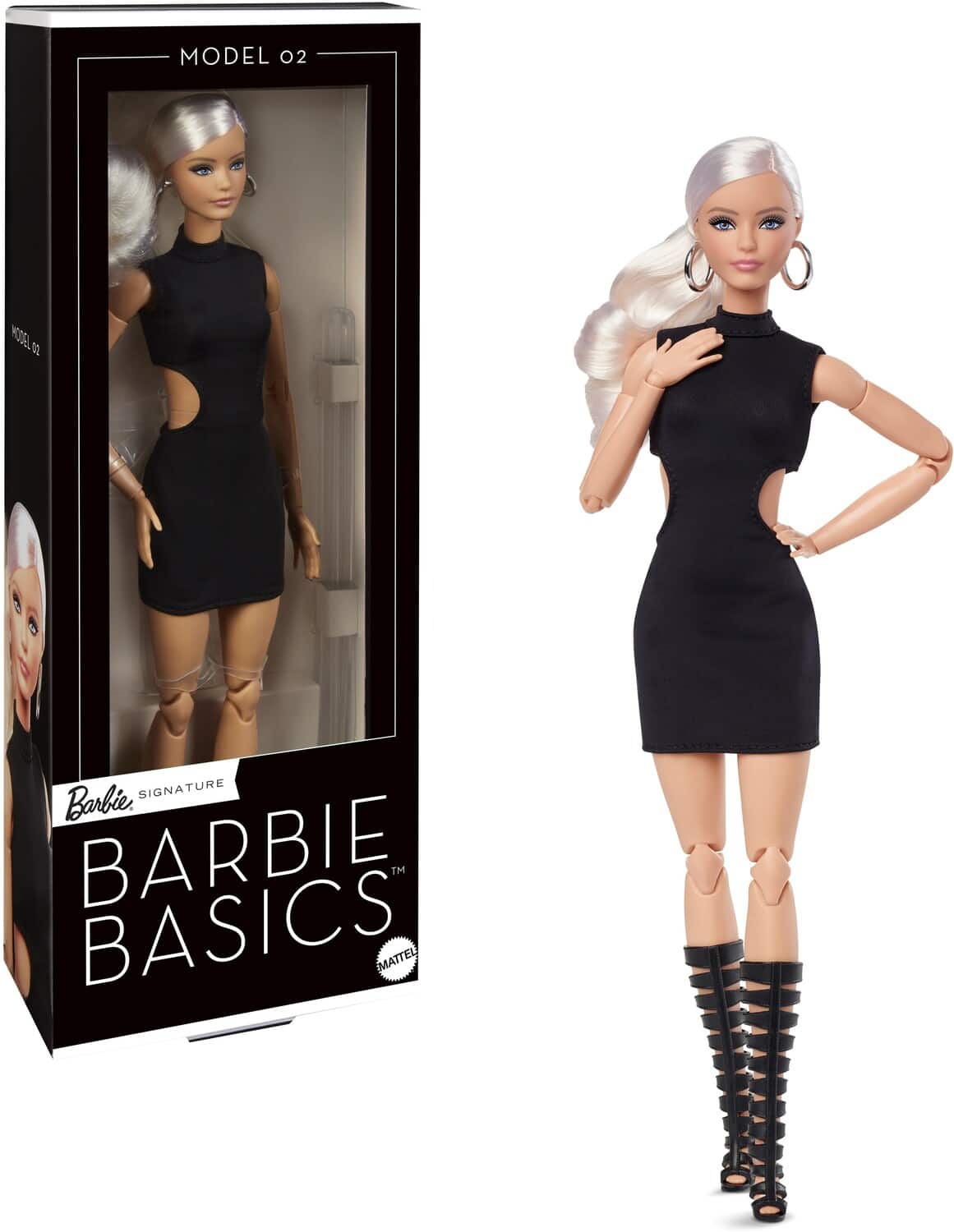 Mattel - Collectible - Barbie Basics Collectible Doll, Model 02 With Blonde Hair in Black Dress & Gladiator- COLLECTABLES - Multicolor