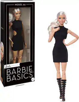 Mattel - Barbie Basics Collectible Doll, Model 02 With Blonde Hair in Black Dress & Gladiator Boots - Collectibles - Multicolor