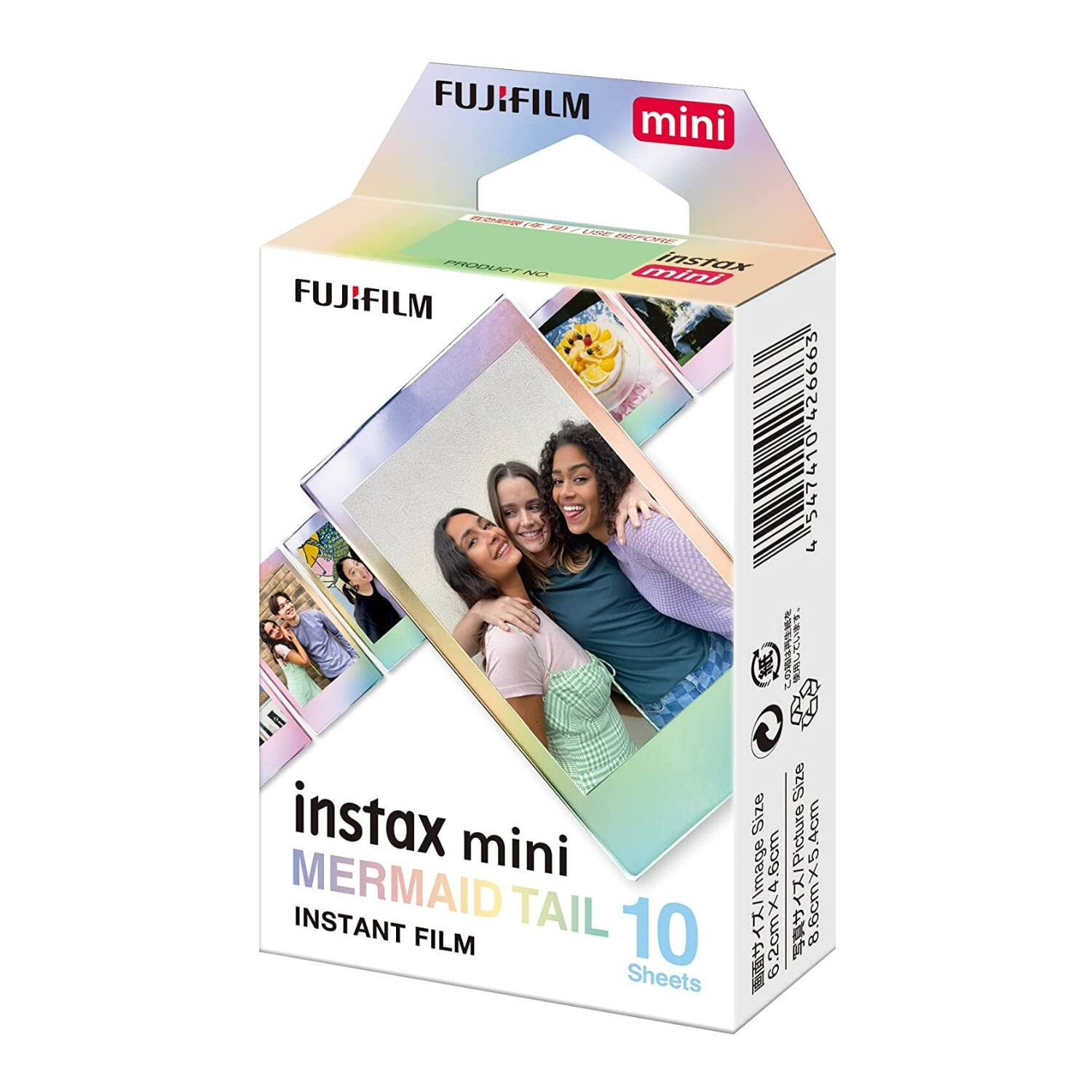 FUJIFILM mini  instax mini MERMAID TAIL INSTANT FILM 10 Sheets  A LI Size Size Picture 4cm image 6cm  8.2cmX4  /Picture  8 .6cmx  6