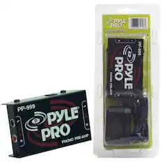 Front. PYLE - PP999 - Phono Pre-Amplifier - Black.