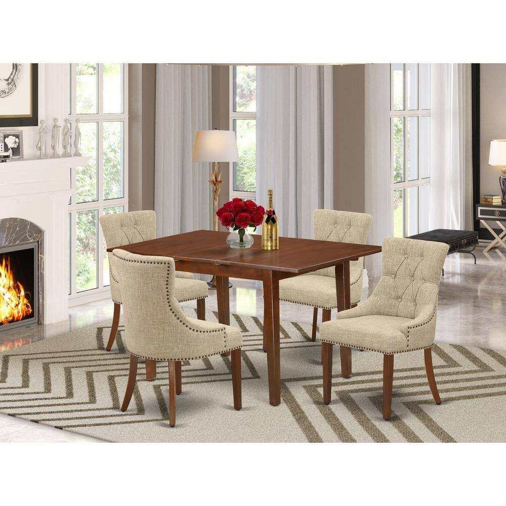 Left. East West Furniture - Dining Room Set Mahogany - Brown.