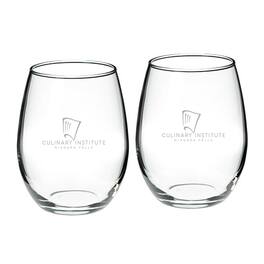 Jardine - Niagara Falls Culinary Institute Team Design Two-Piece 21oz. Stemless Wine Glass Set - Multicolor