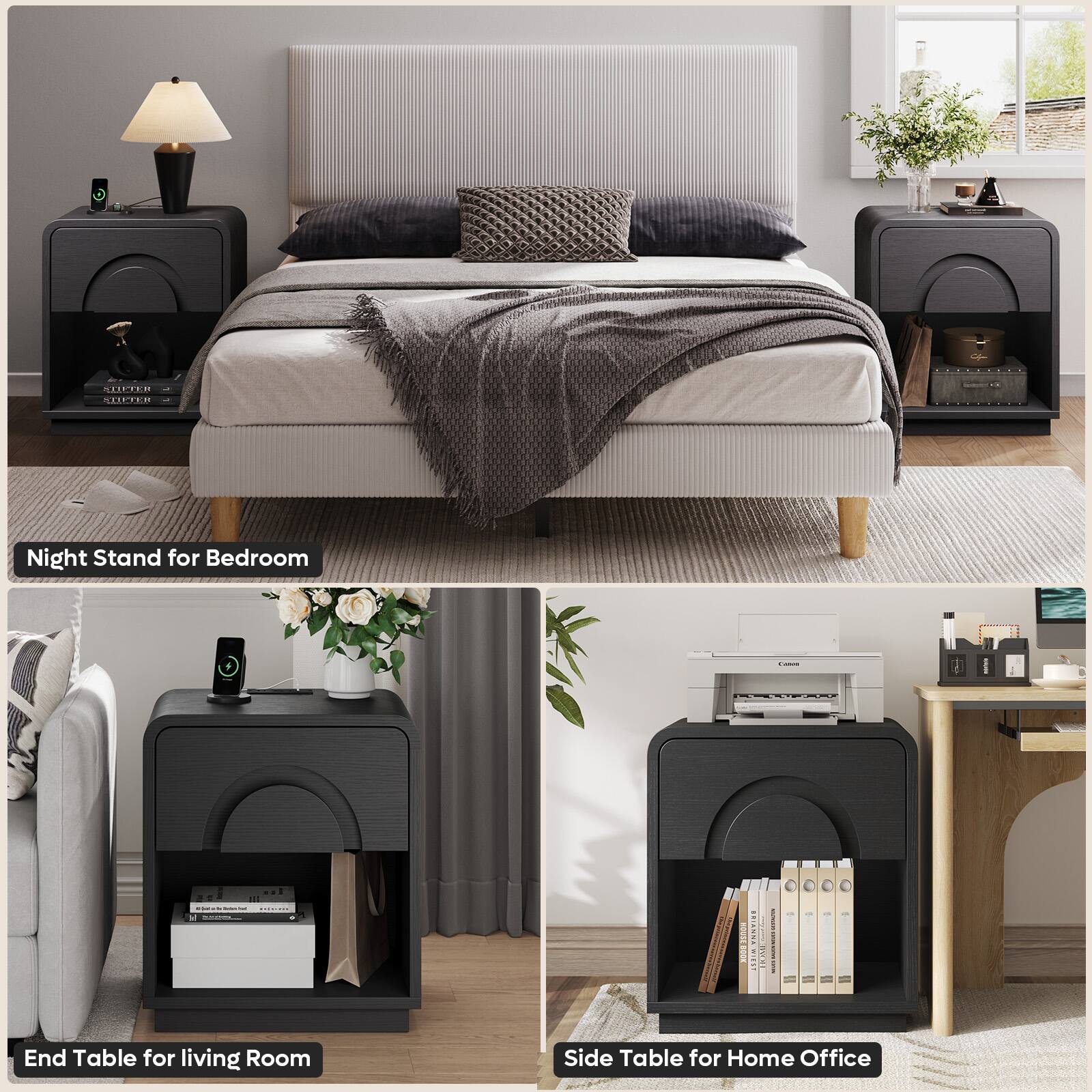 Night Stand for Bedroom  
End Table for Living Room  
Side Table for Home Office