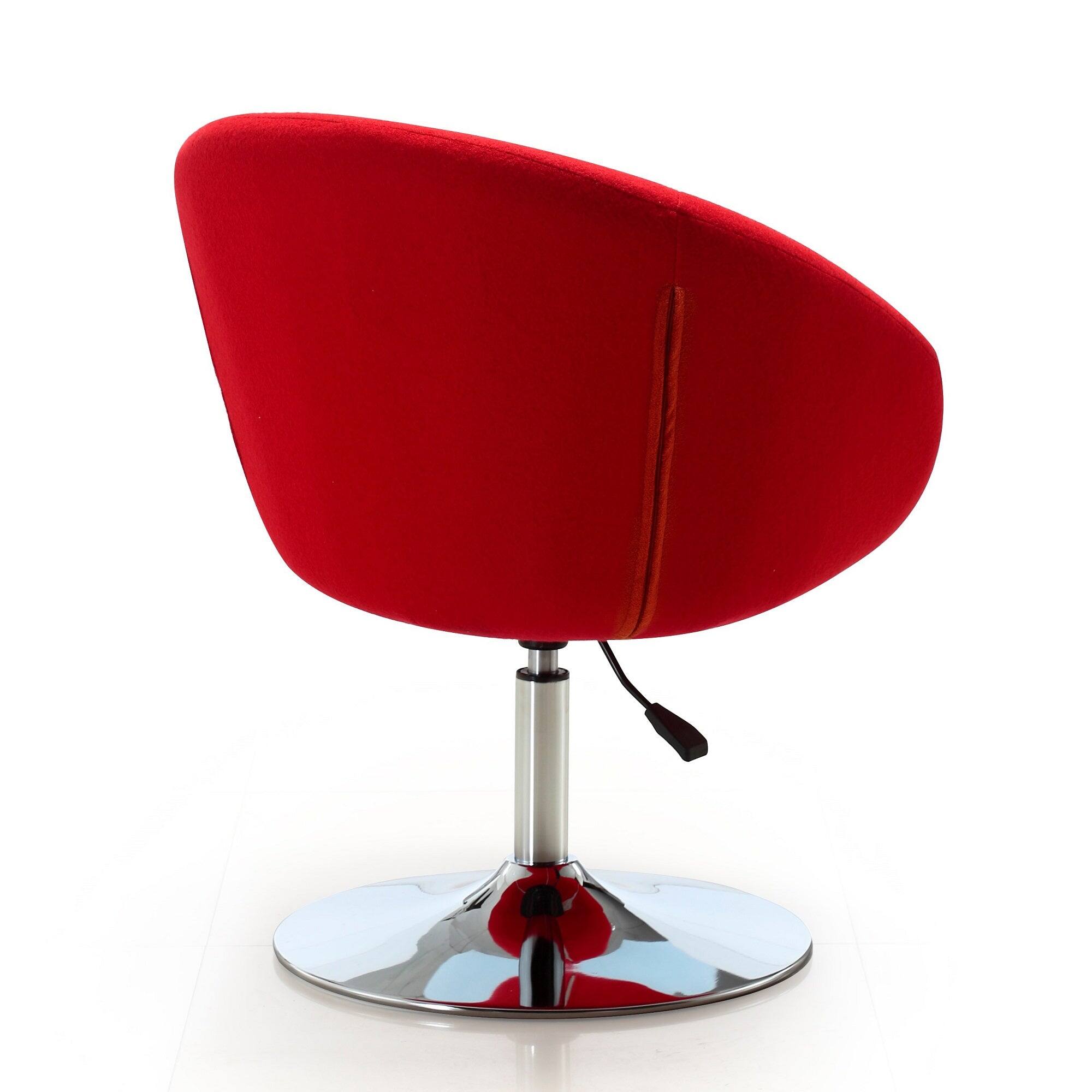 Alt View 2. Manhattan Comfort - Hopper Modern Upholstered Swivel Lounge Chair - Red.