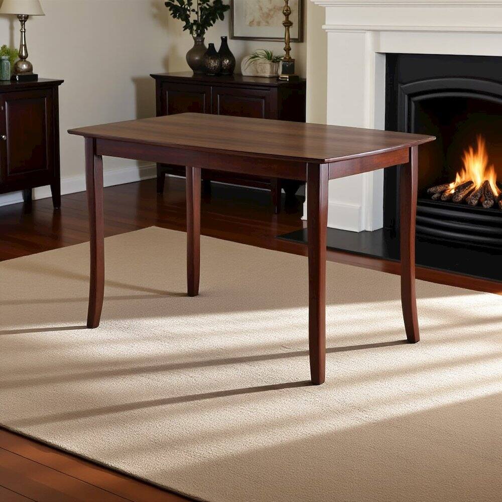Alt View 1. FurniFact - Walnut Square Dining Table – Small Square Kitchen Table with Solid Wood - Walnut.
