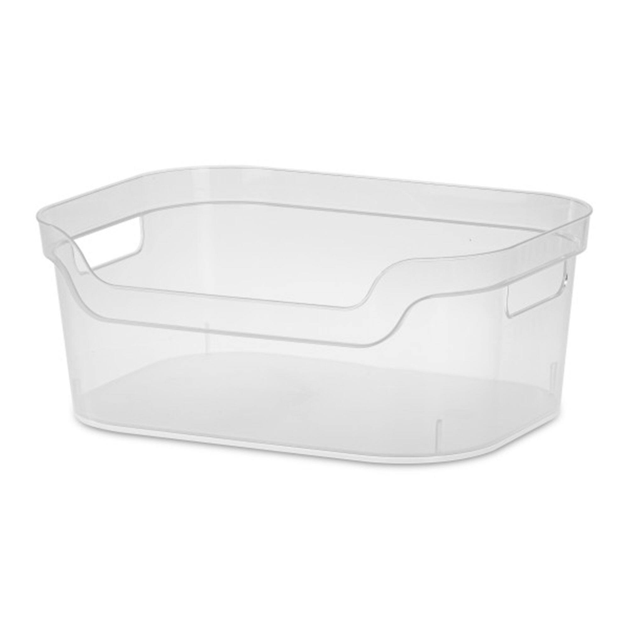 Sterilite - 5.25x9.5x13 Inch Open Storage Bin w/ Carry Handles, (16 Pack) - Clear