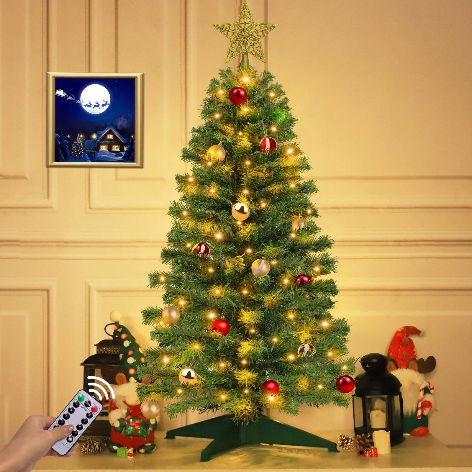TECH SAFARI Remote Control & Timer 8 Modes Christmas Tree With Diy 50 ...