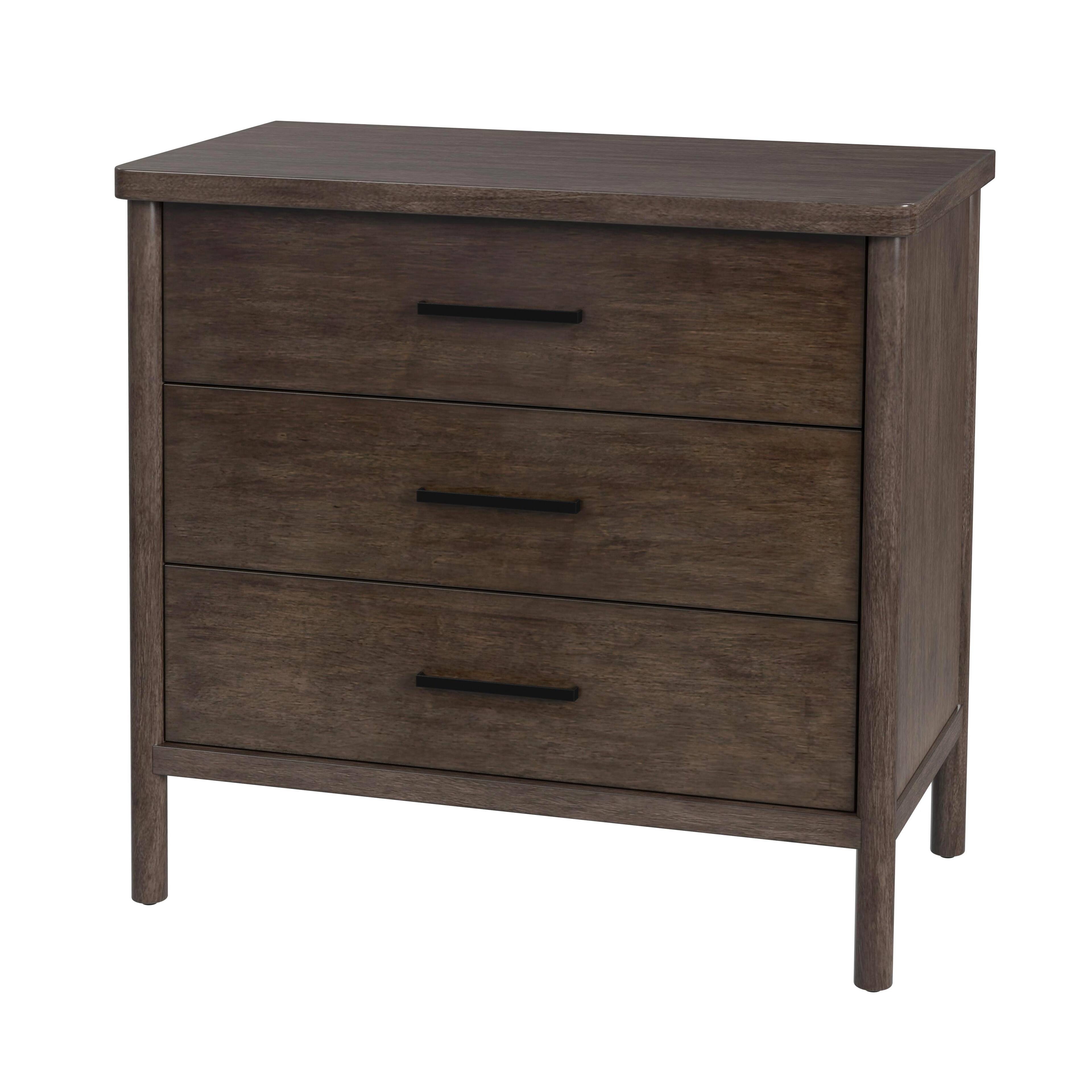 Front. Butler Specialty - Lennon 34 in. W Rectangular Wood 3 Drawer Rounded Leg Dresser - Brown.