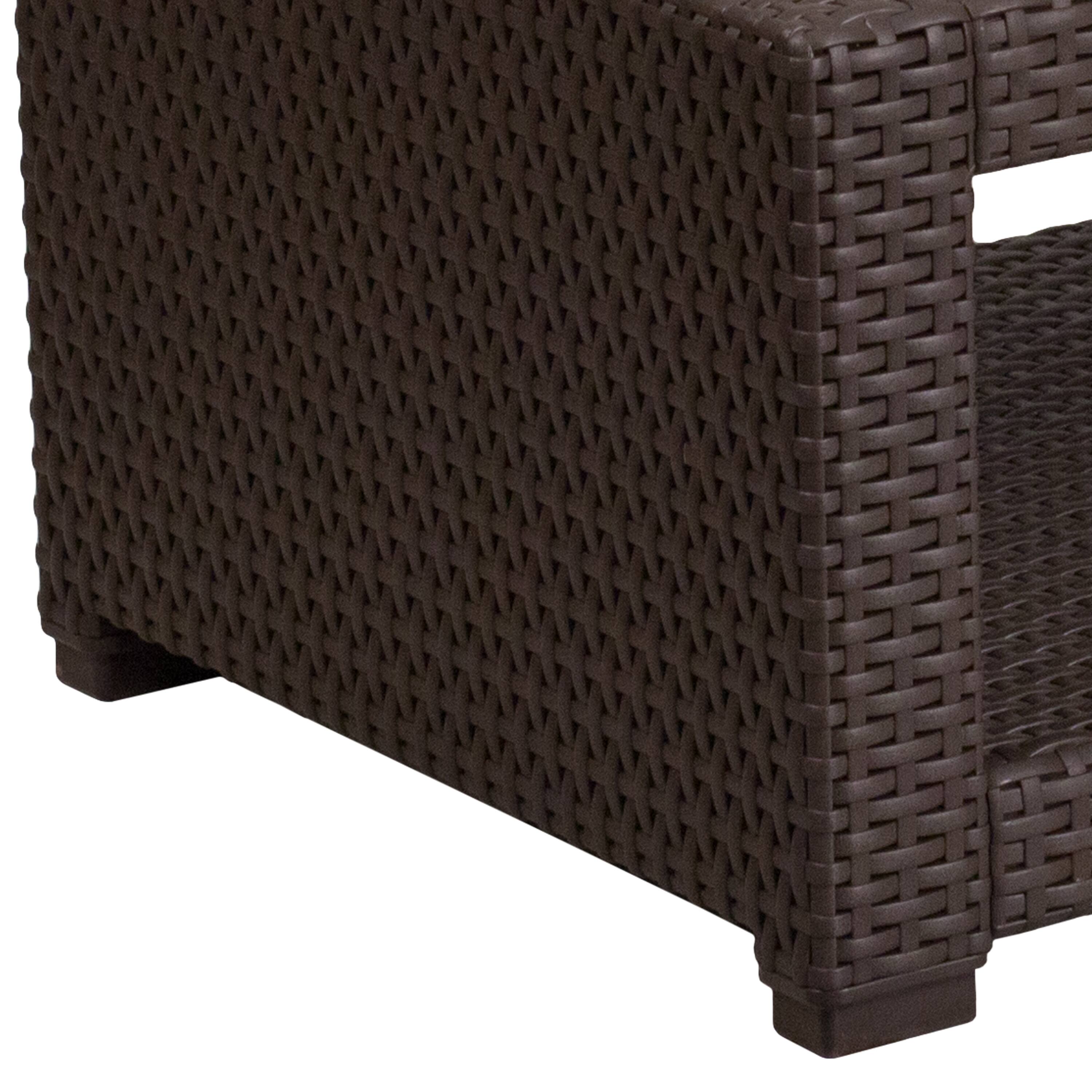 Alt View 5. Emma + Oliver - Faux Rattan Coffee Table - Chocolate Brown.