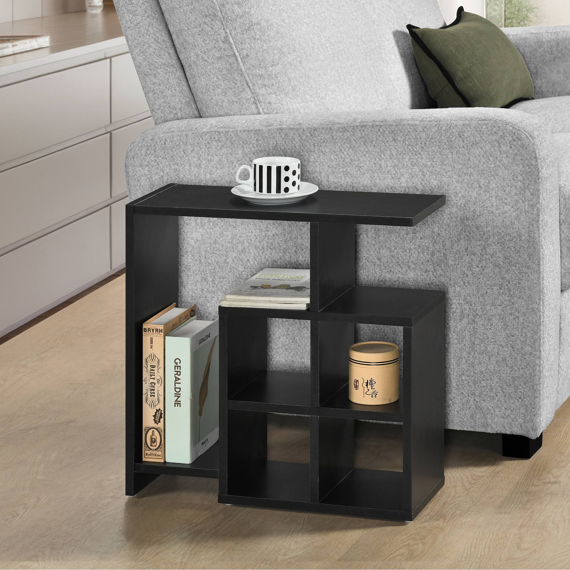 Kings Brand Furniture Modern Side End Table with Open Cube Storage ...