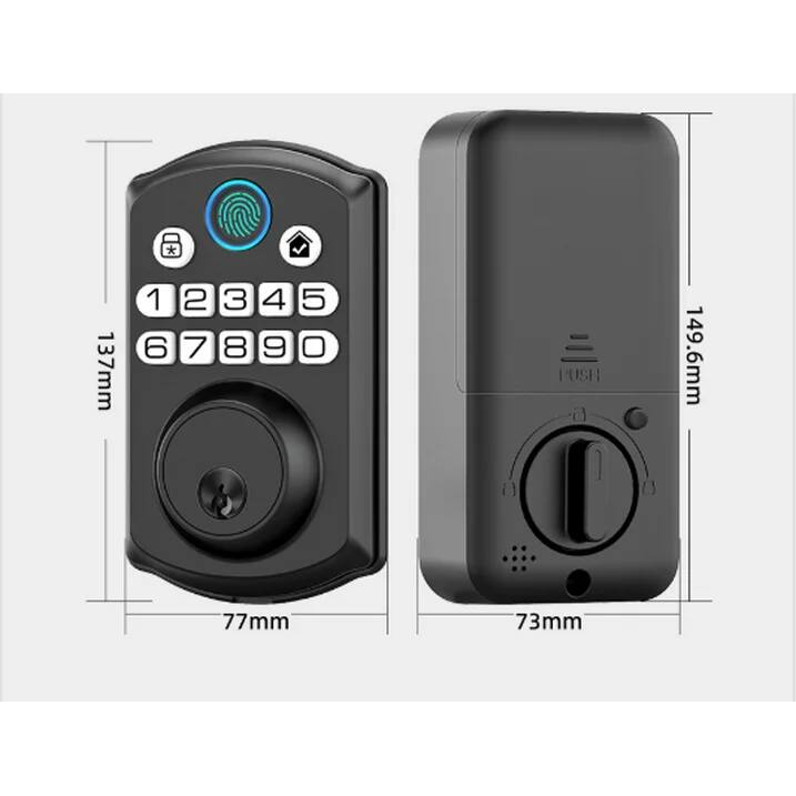 TOPVISION Fingerprint Door Lock Keyless Entry Smart Lock Password Key ...