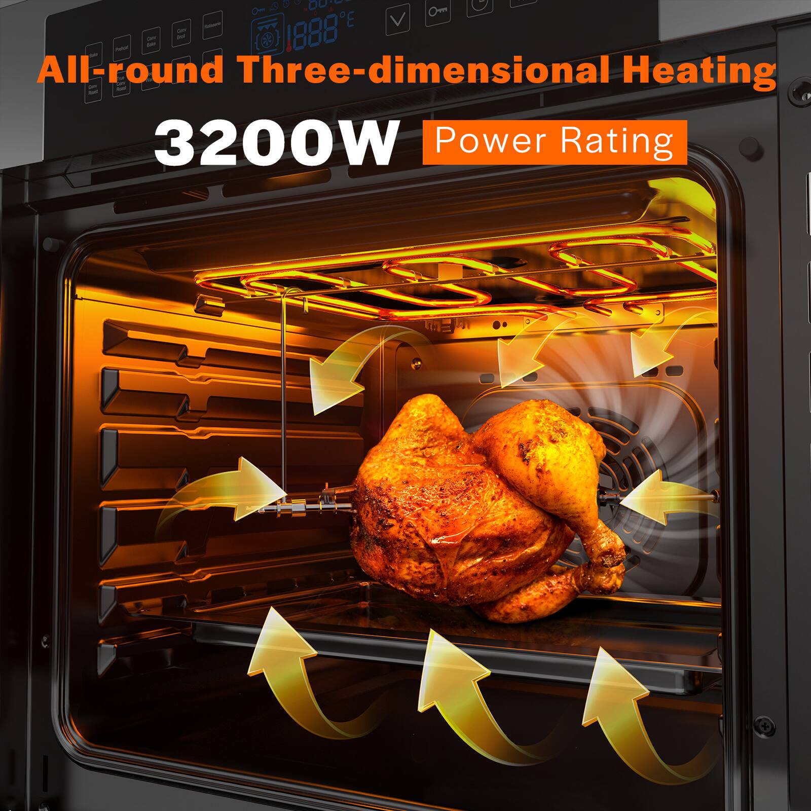 All-round Three-dimensional Heating, 3200W Power Rating