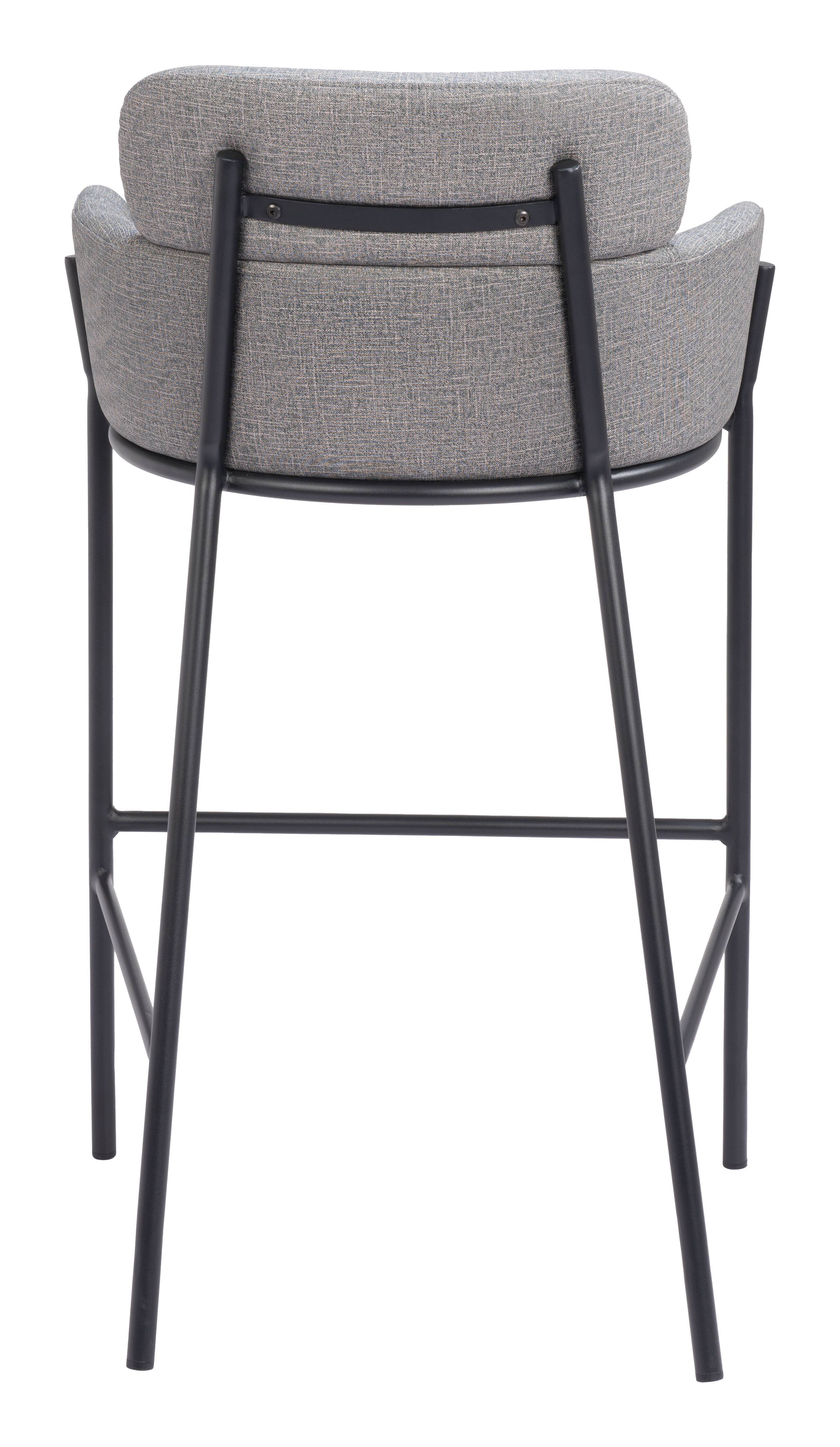 Alt View 2. Hivvago - Bremor Barstool Slate Gray - Slate Gray.