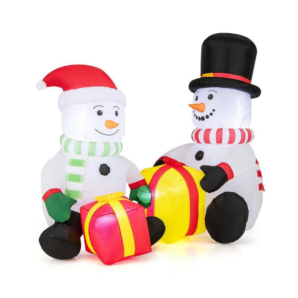Front. Resenkos - Resenkos 5-Ft Blow-Up Snowman Christmas Inflatable with Gift Boxes - Multi-Color - White.