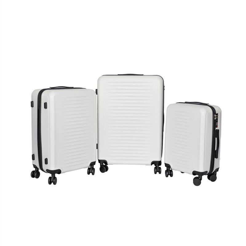 Alt View 7. HTUTWOO - Luggage 3-Piece Set (20/24/28) - ABS Hardshell Suitcase, 360° Silent Spinner Wheels, Combination Lock, Ultra Lightweight - White.