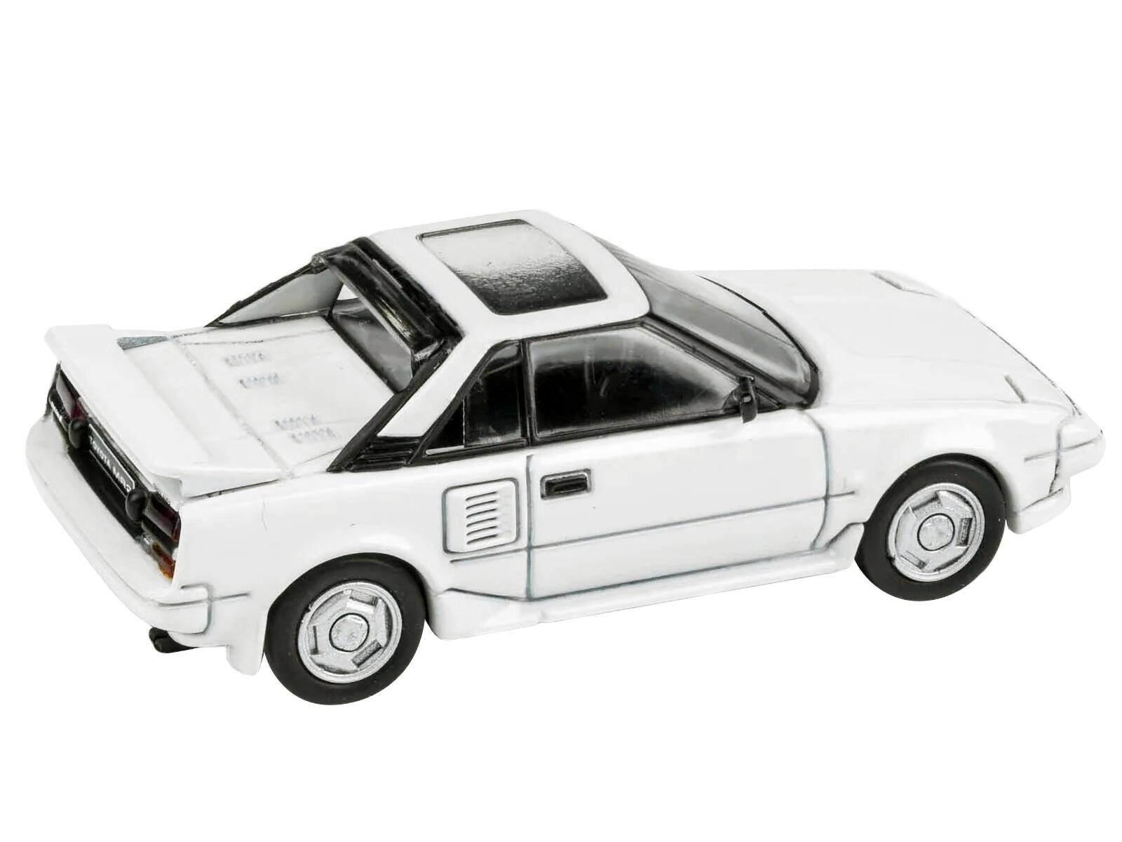 Angle. Paragon - 1985 Toyota MR2 MK1 Super White with Sunroof 1/64 Diecast Model Car by Paragon Models - White.