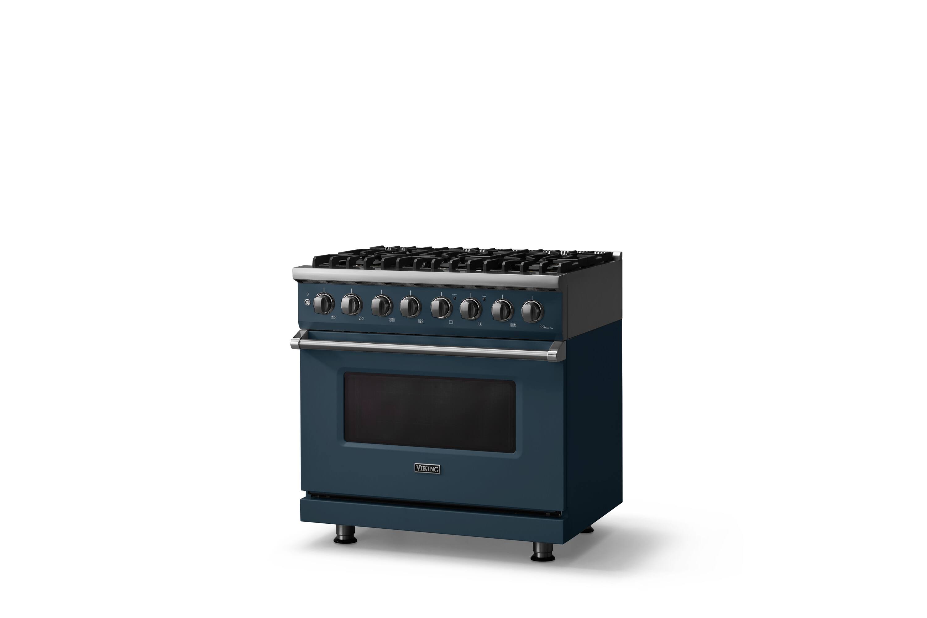 Angle. Viking - 36 in. Wide 6 Burner Pro5S 5.6 Cu. Ft. Freestanding Sealed Dual Fuel Convection LP Range - Squall - Squall.