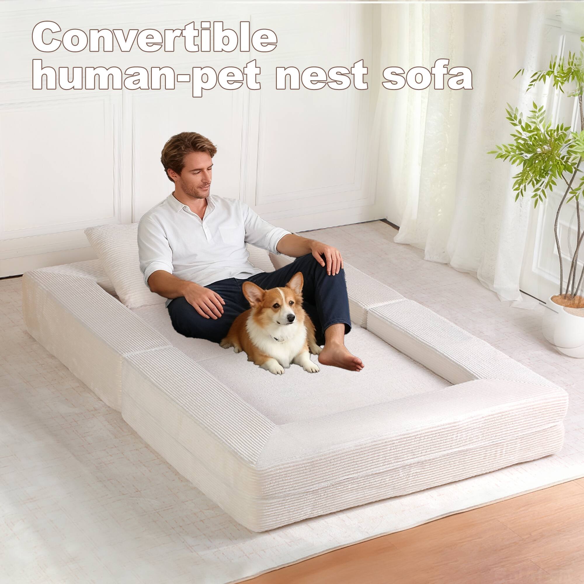 Convertible human-pet nest sofa