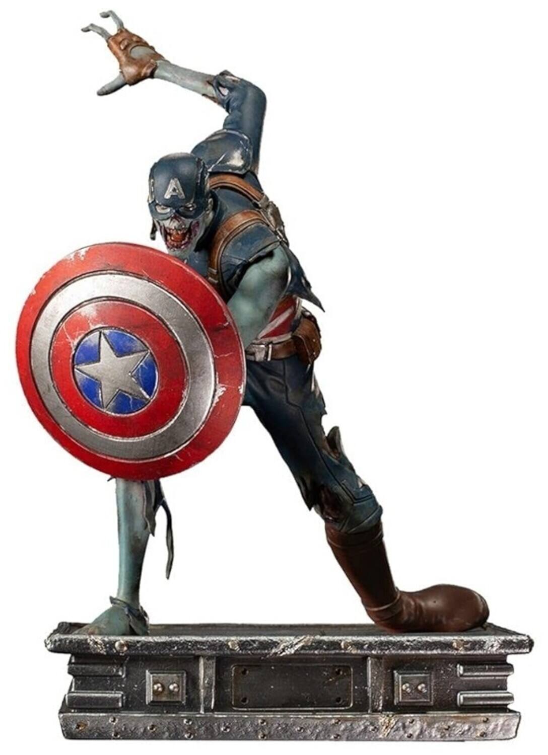 Front. Iron Studios - Iron Studios - Marvel What If...? - Art Scale 1/10 - Captain America Zombie Statue   - COLLECTIBLES - Multicolor.