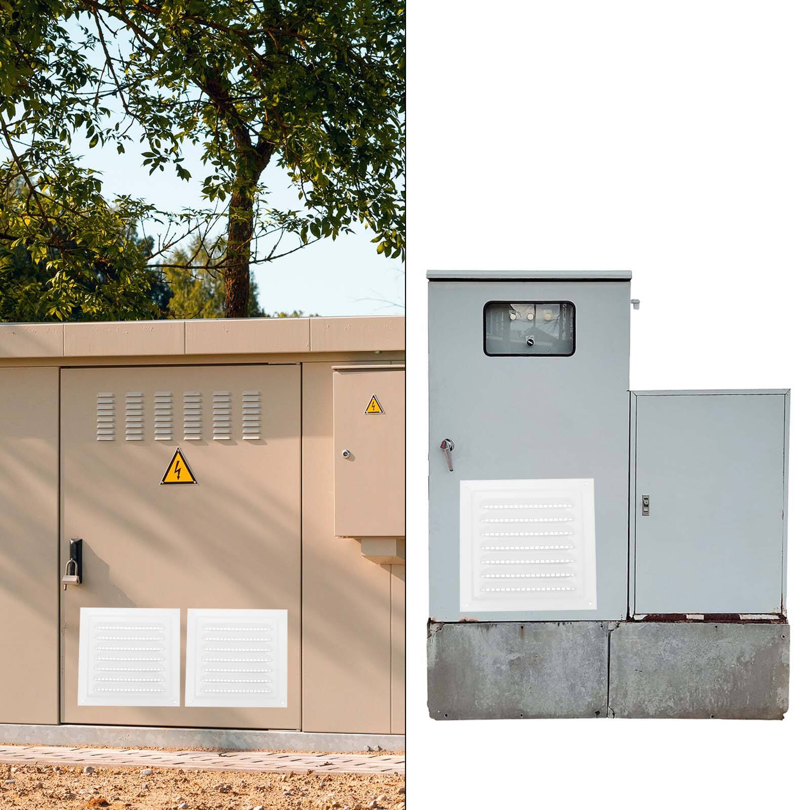Alt View 5. Unique Bargains - 12"x12" Aluminum Gable Vent, Exterior Wall Outlet Square Soffit Vent HVAC Louver Air Grille with Built-in Screen - Black.