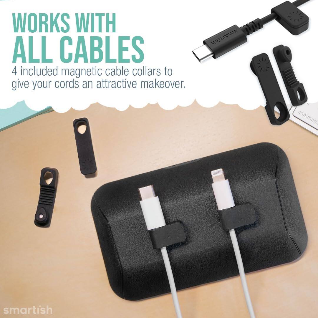 WORKS WITH ALL CABLES  
4 included magnetic cable collars to give your cords an attractive makeover.  

OLLIE 1811 command smartish