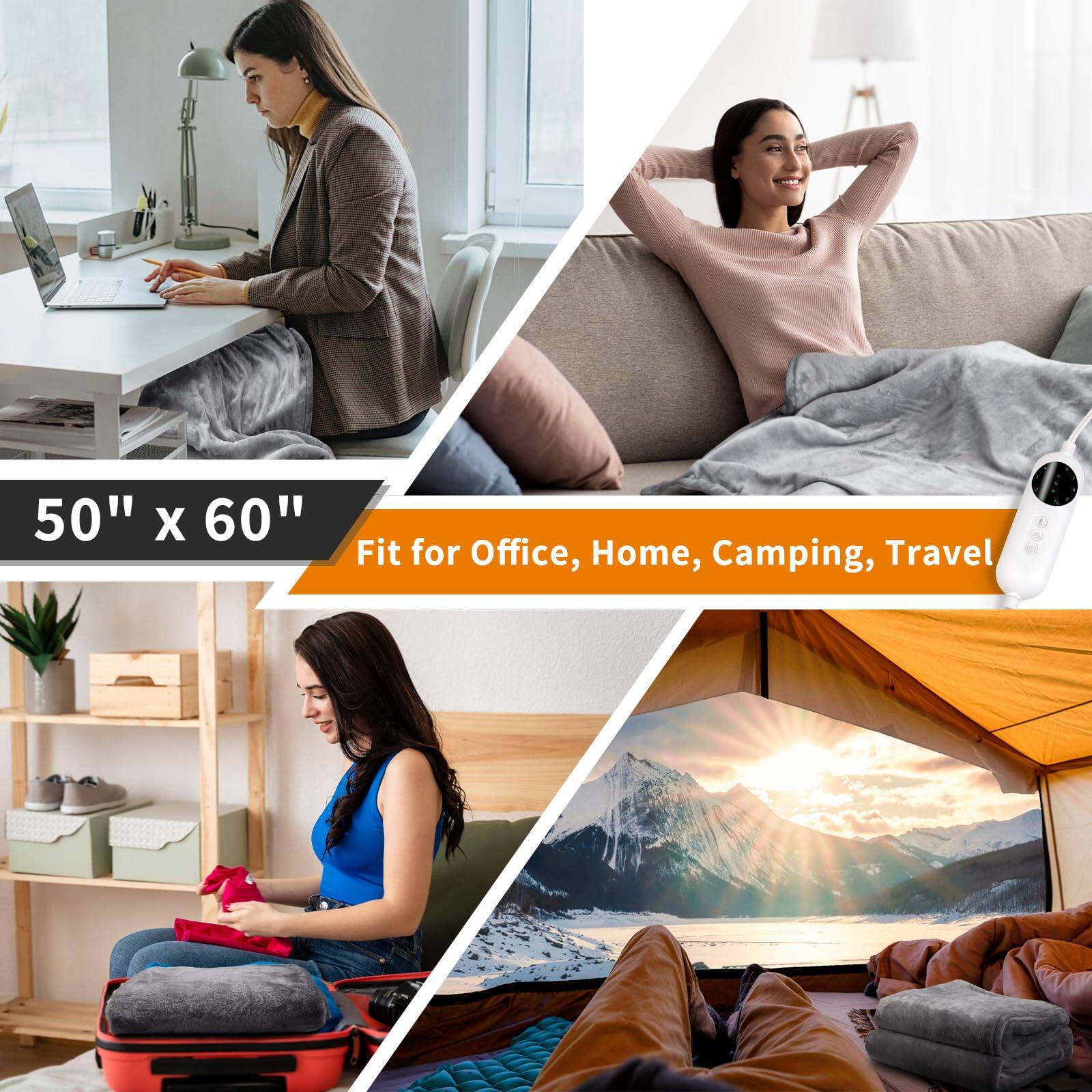 50" x 60"  
Fit for Office, Home, Camping, Travel