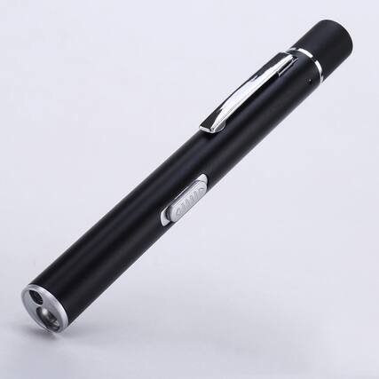 Front. Cluzine - Dual Light Pen Light Flashlight, USB Rechargeable, White/Yellow Light, Medical.