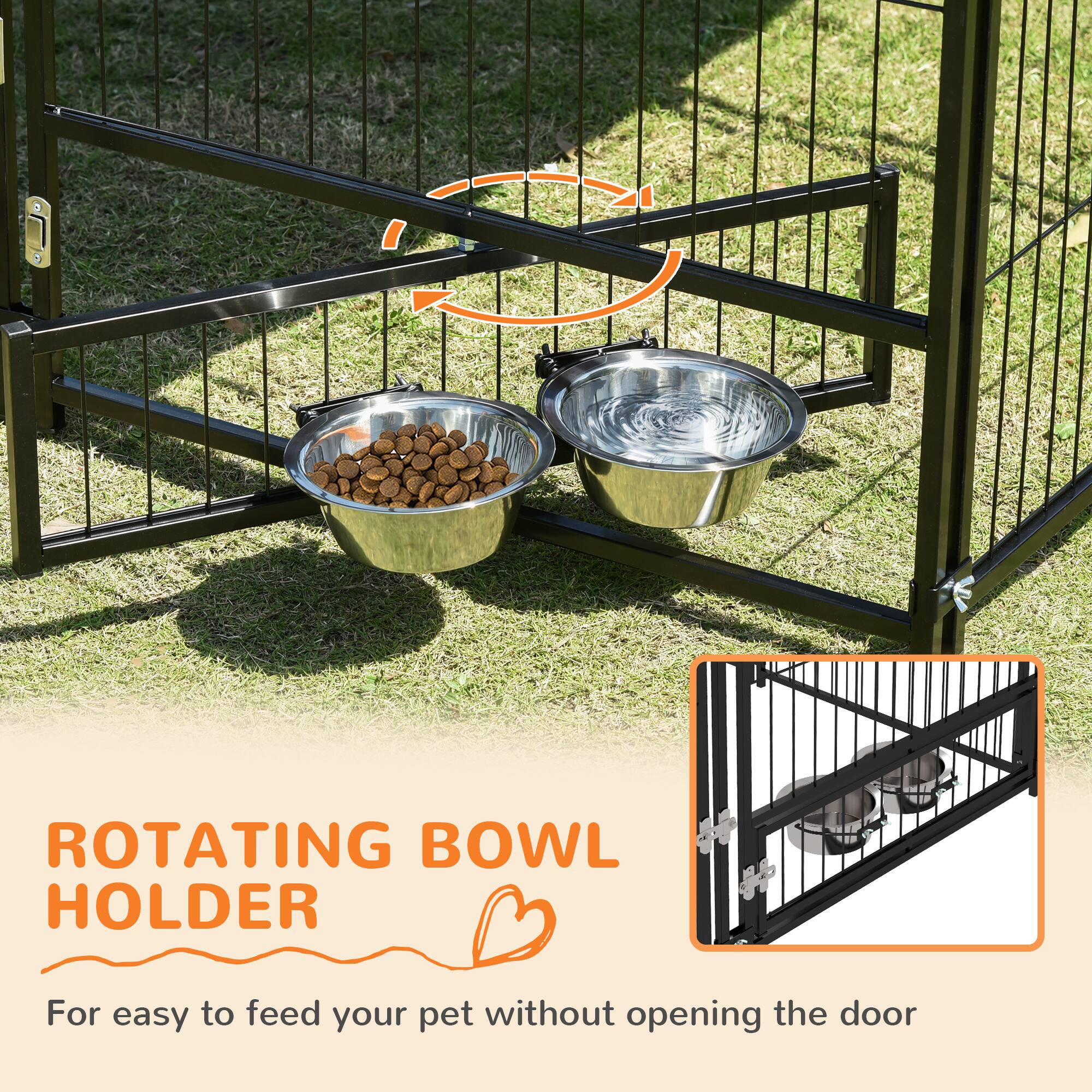 ROTATING BOWL HOLDER

For easy to feed your pet without opening the door