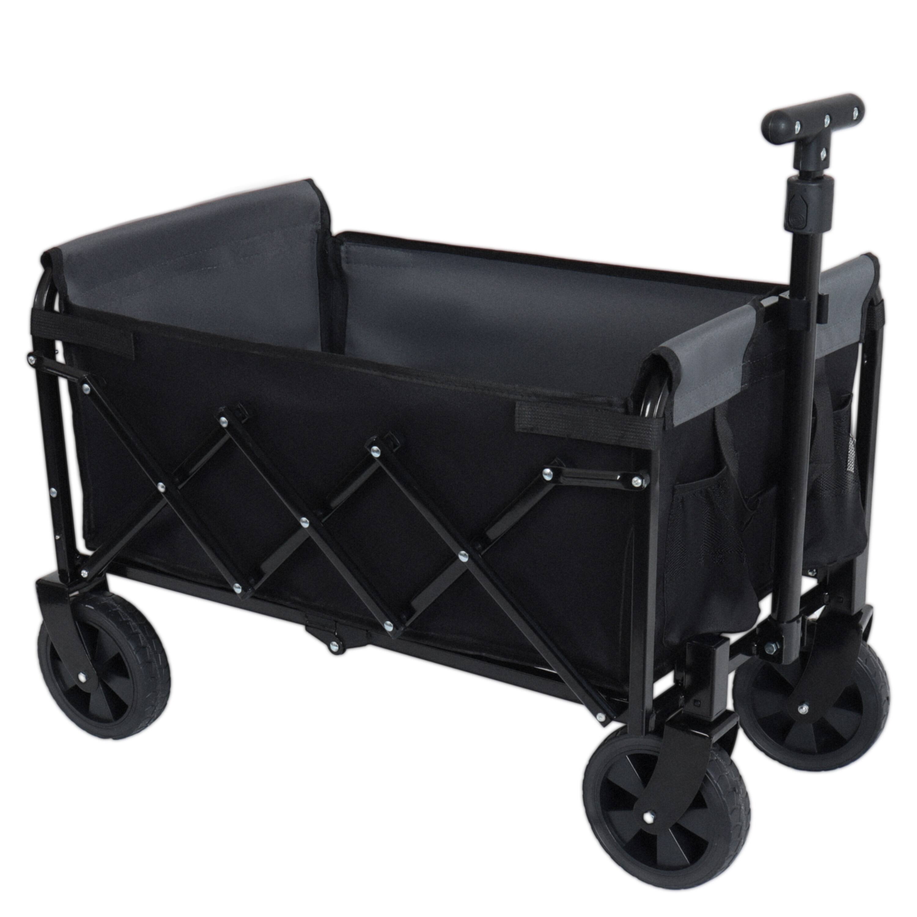 Alt View 4. TinyHomie - All in One Convertible Folding Camping Wagon Cart Bench Seat Dog Tether Black Gray.