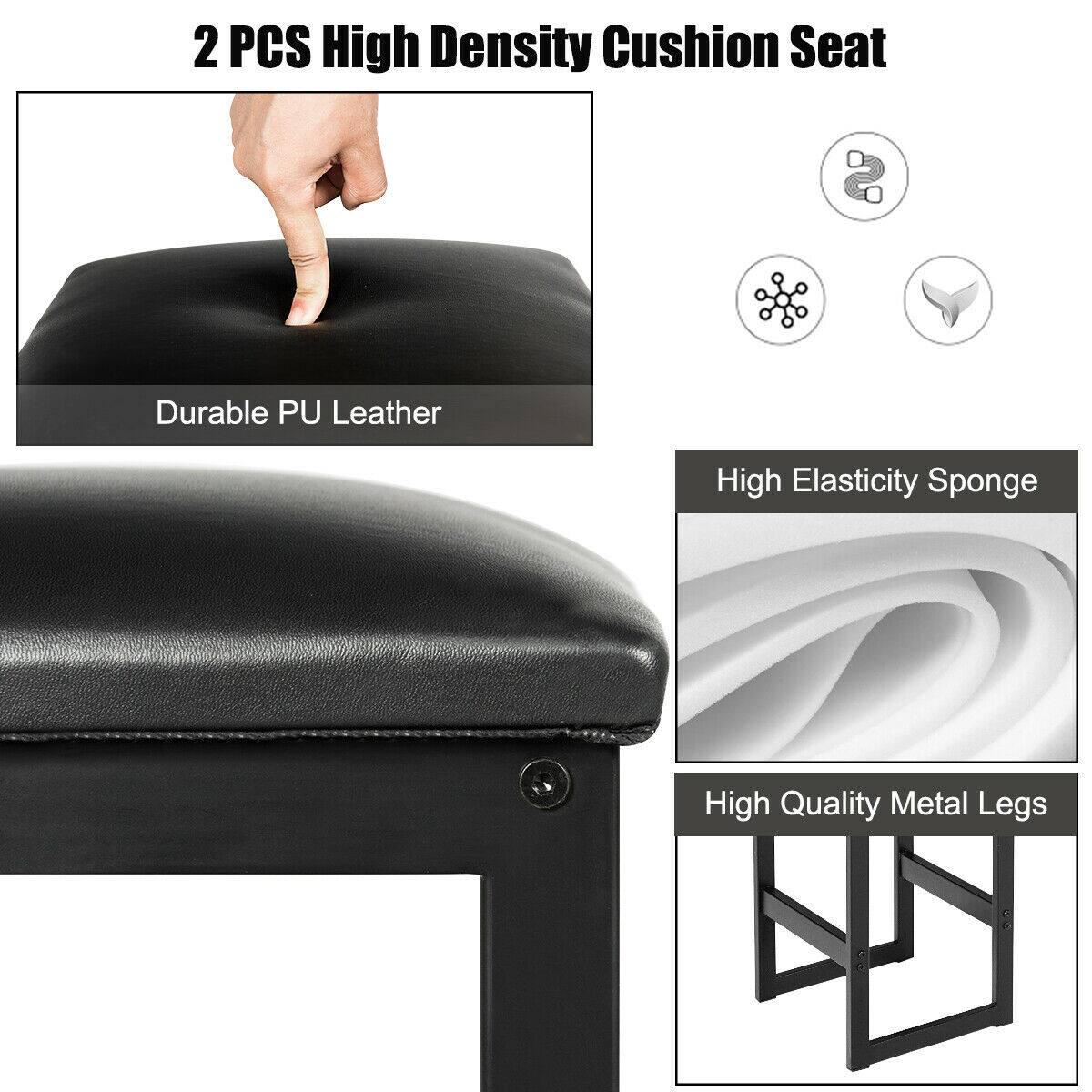 2 PCS High Density Cushion Seat

- Durable PU Leather
- High Elasticity Sponge
- High Quality Metal Legs