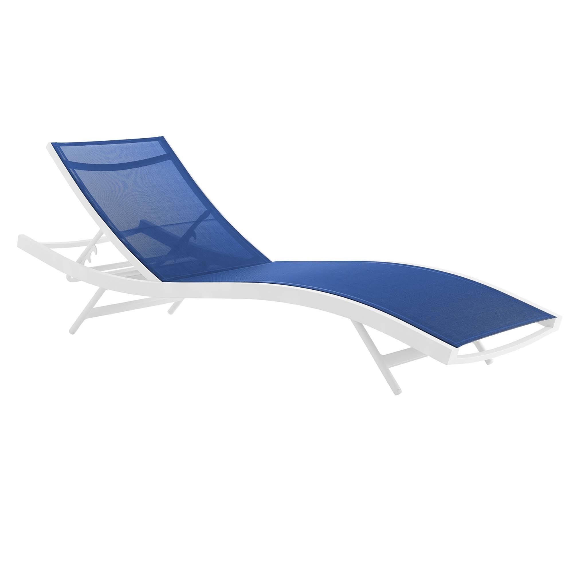 Back. Modway - Glimpse Outdoor Patio Mesh Chaise Lounge Chair by Modway - White Navy.