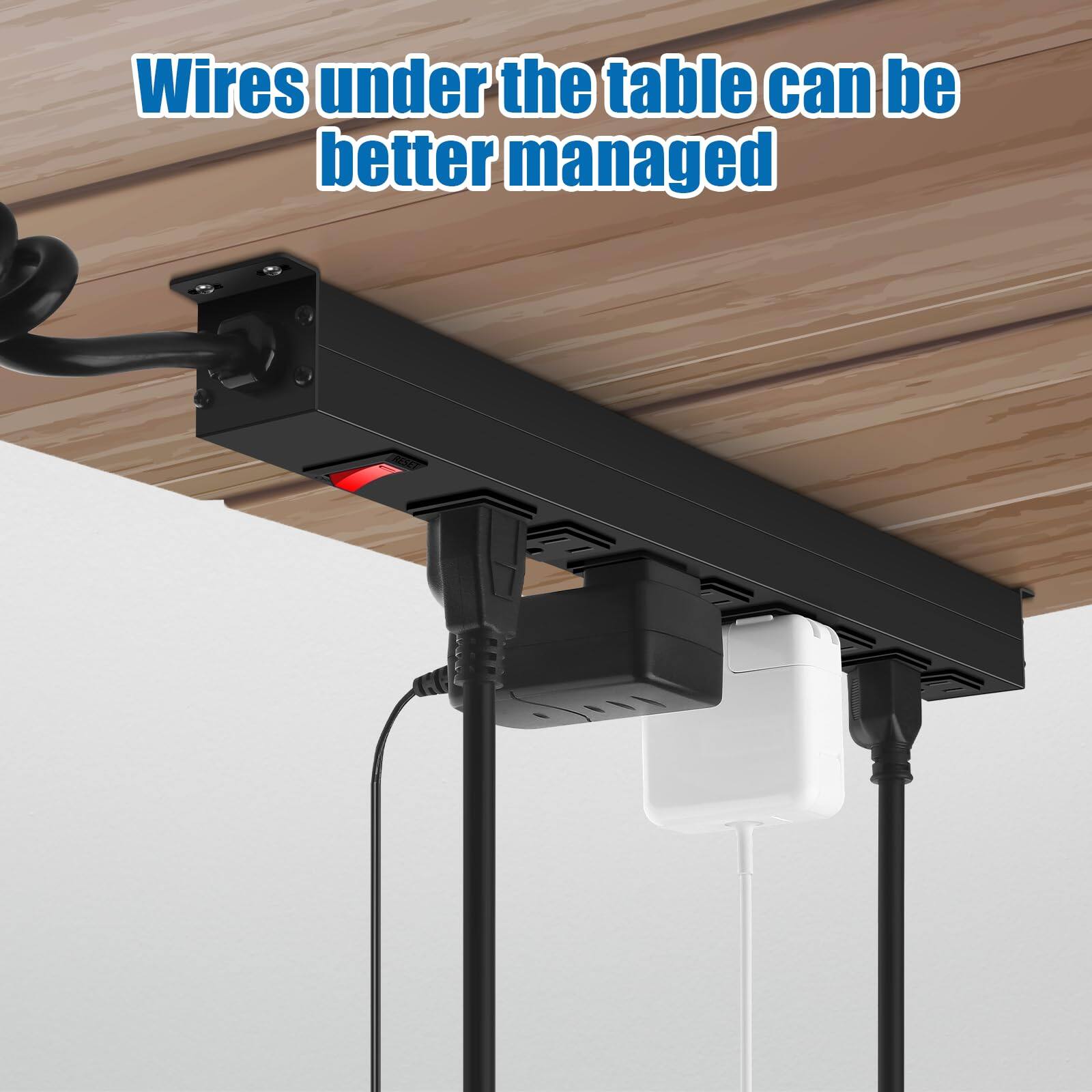 Wires under the table can be better managed