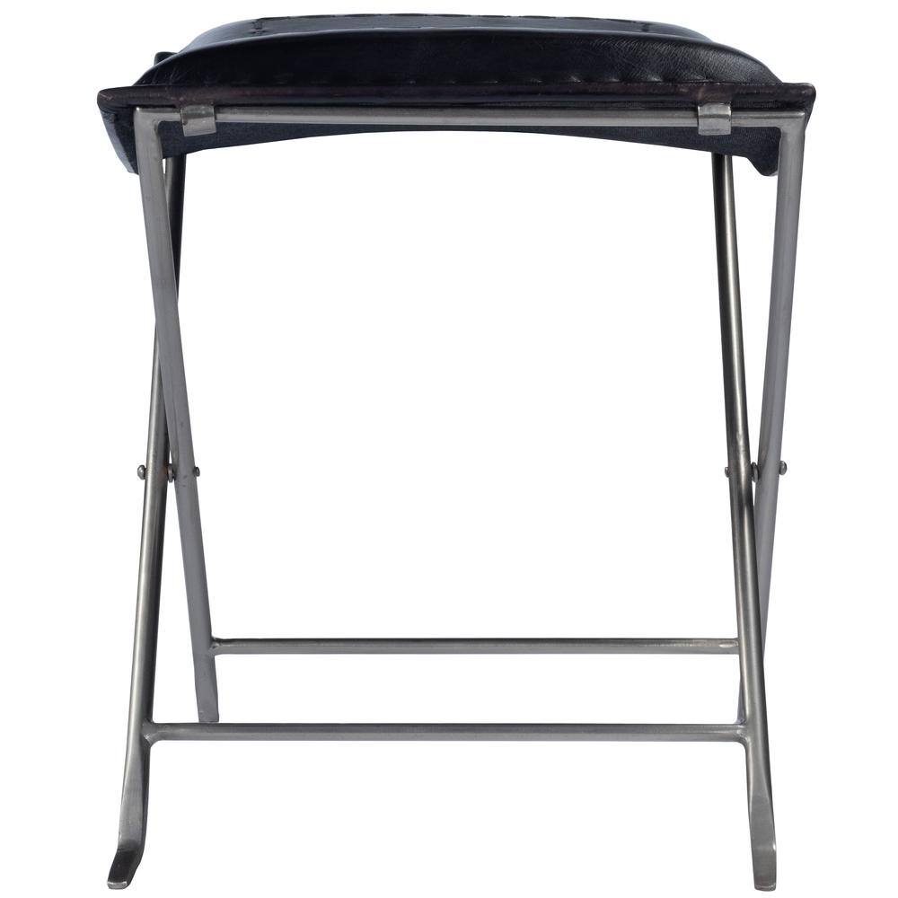 Alt View 2. Butler Specialty - Melton Leather 21.5"W Stool - Black.