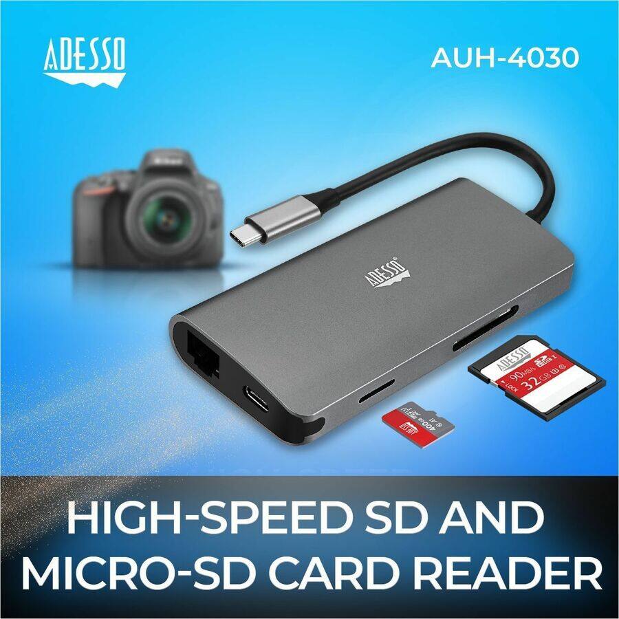 ADESSO AUH-4030  
HIGH-SPEED SD AND MICRO-SD CARD READER